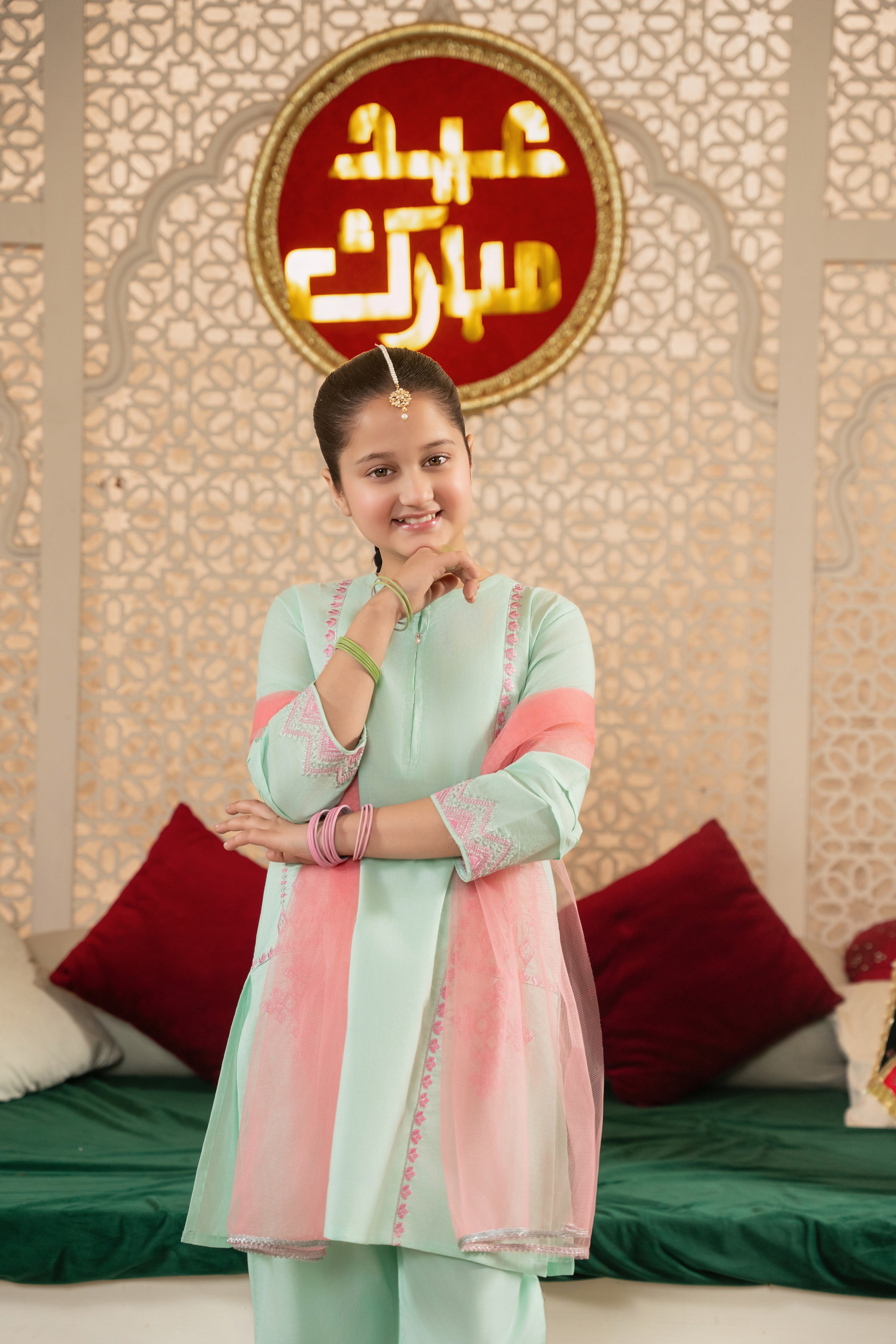 Girls 3-Piece Eastern Wear Suit – 100% Cotton Embroidered Outfit